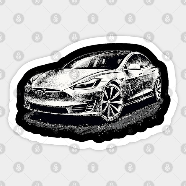 Tesla Model S Sticker by Vehicles-Art